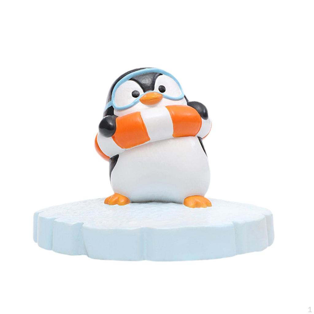 Statuetta Pinguino Cartone Animato, Statua da Giardino, Ornamento Paesaggistico, Miniatura, Può Galleggiare sull'Acqua,