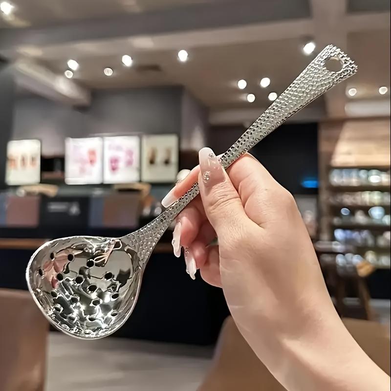 

1 шт. Ручка из нержавеющей стали с чешуей рыбы Ложка для хот-пота Дуршлаг Бытовая кухонная длинная ручка Ложка для готовки