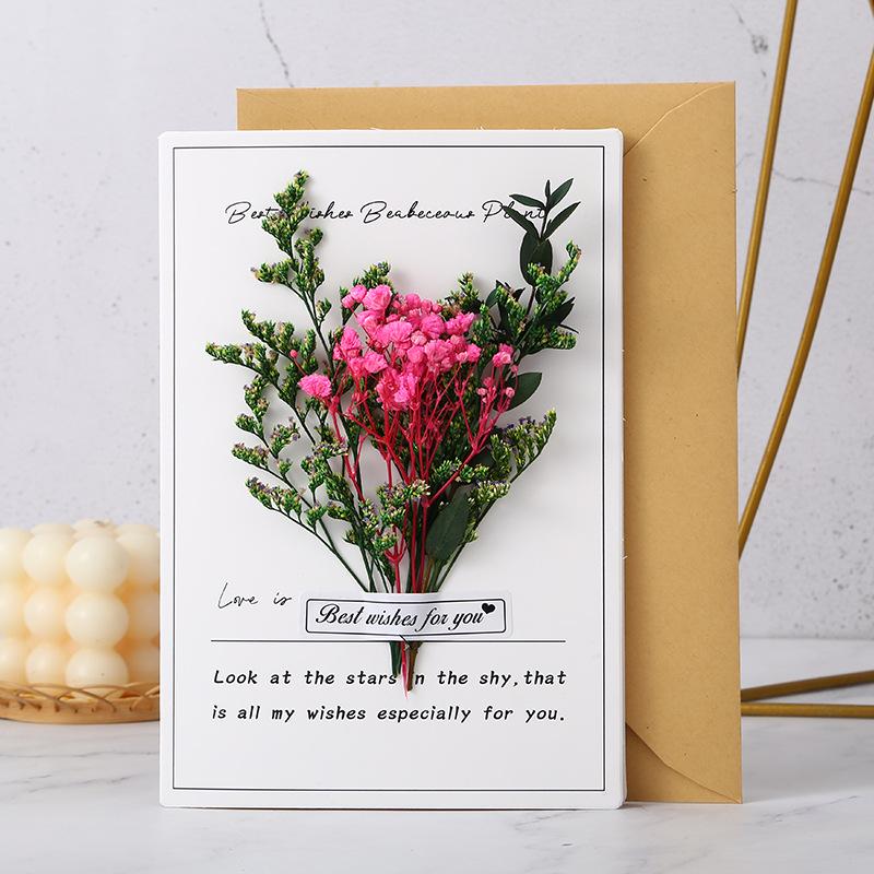 2025 Creative 3D Dried Flower Birthday & Thank You Card for Teachers