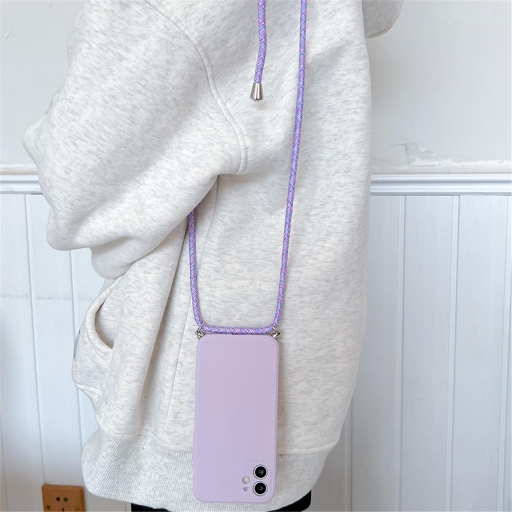 Crossbody Necklace Lanyard Cord Strap Phone Case For Motorola MOTO G14 G24 G34 G54 G84 G35 G85 G56 G86 G96 Soft Silicone Cover
