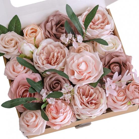Lookein Artificial Flowers for DIY Wedding Decoration Bridal Bouquet Table Centerpieces Flower Garland Arch Flower Decoration Home Decor, Rustic 11 x 10 x 2.25