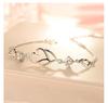 Korean Heart to Heart S925 Sterling Silver Bracelet with Diamond Inlay - Elegant Jewelry Gift for Women