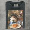 Camiseta Perro en el Desayuno | Fox Terrier con Tostada Foto Cocina Vintage