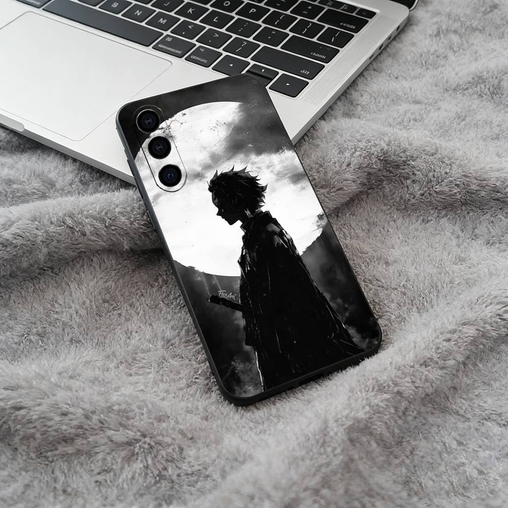 Popular Anime D-Demon Slaye Soft Silicone Phone Case for Samsung Galaxy A73/A71/A72/A70/A53/A52/A51 - Black