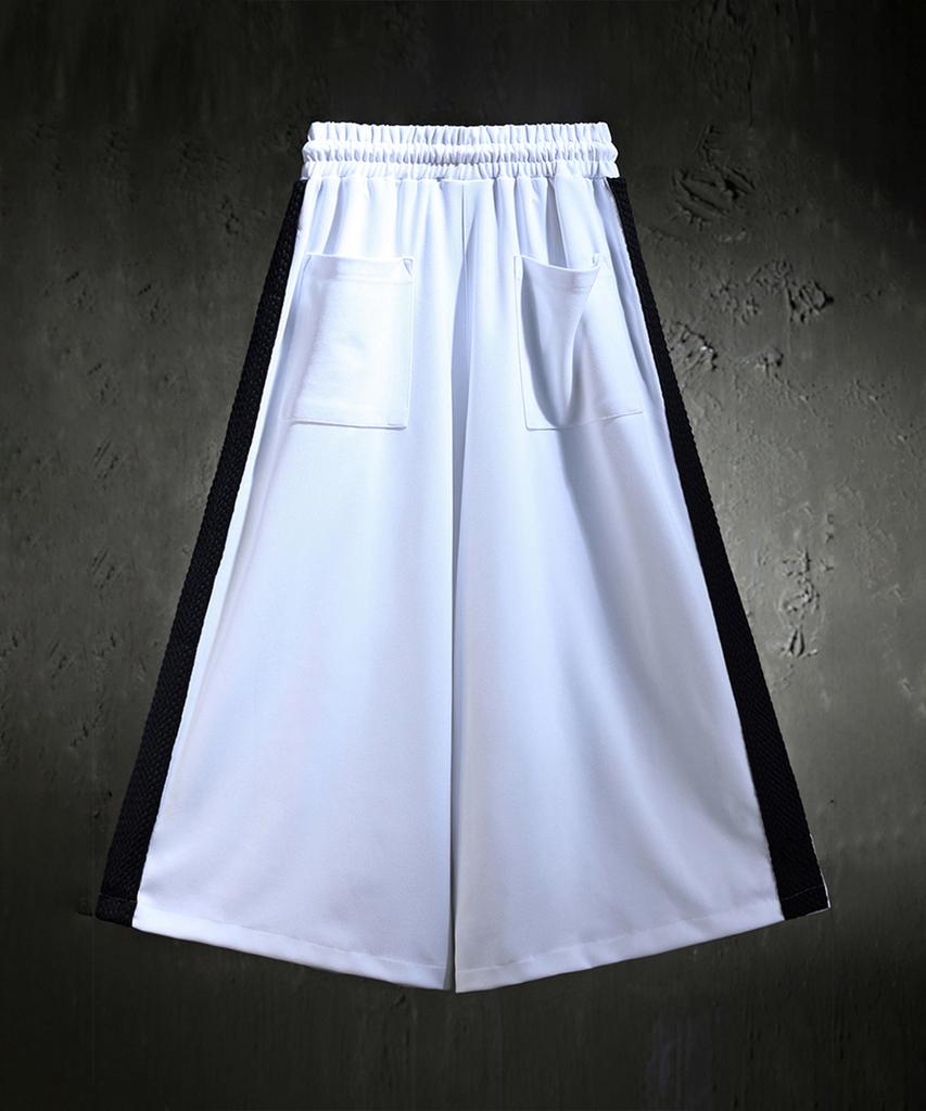 Kileutimuka Embroidered Black Rope Wide Pants White