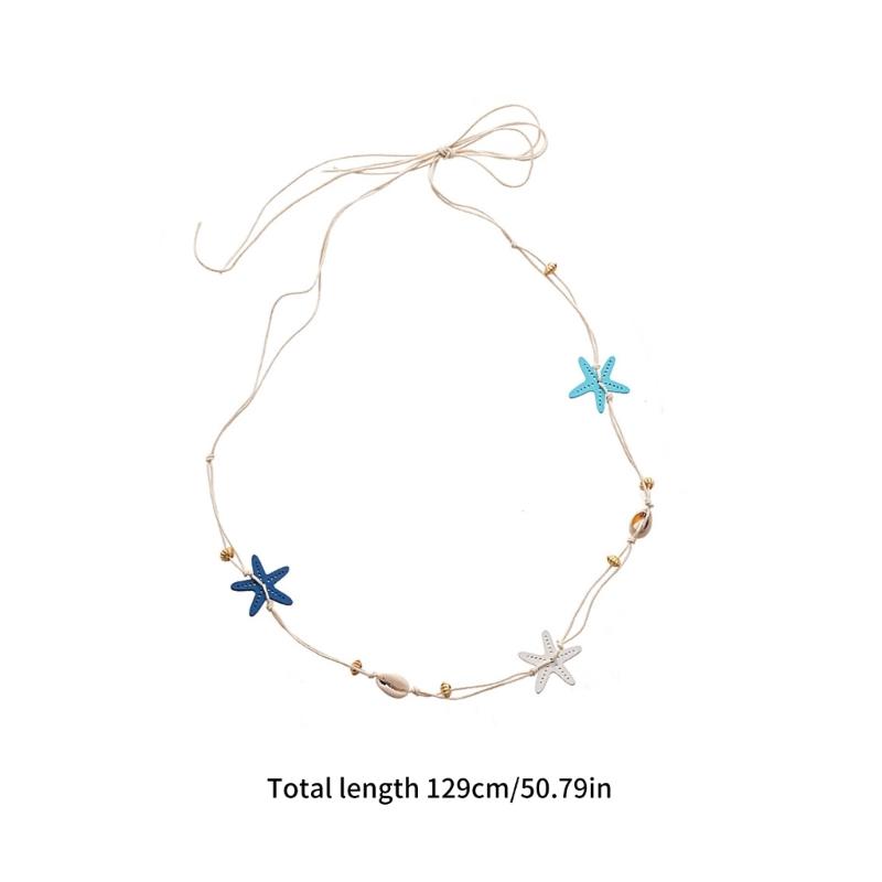 Doppelt tragbare Muscheln Seesterne Körperkette Halskette Mit Elastischer Schnur Choker Halskette Für Sommer Festival Mode