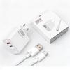120W Schnellladeblock UK EU US Universeller Stecker Duale USB-A- und Typ-C-Anschlüsse Tragbares Ladegerät für Zuhause, Büro, Reisen