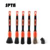 SPTA Car Detailing Brush Mix 5 Materials Brush Set With Detachable Elbow Conversion For Air Vents Engine Bays Dashboard & Wheels