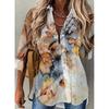 Women's T-shirt Street Fashion Clothing Long Sleeve Button Slim Fit Top Pattern Printed T-shirt Clothing Casual Loose T-shirt