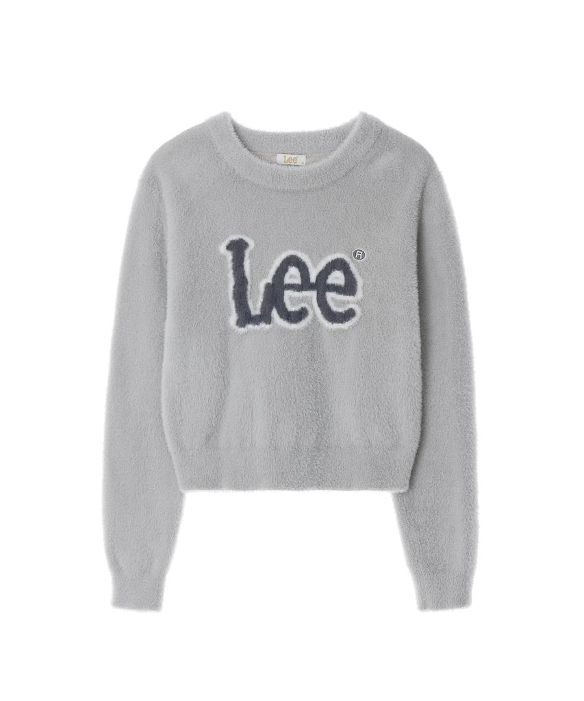 LEE Women'S Round Neck Hairy Logo Knit Light Gray