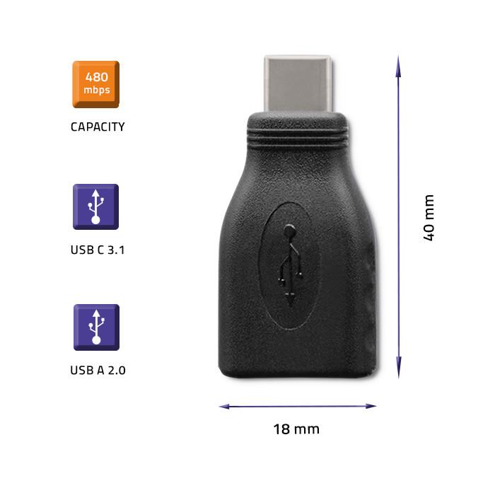 Adapter Qoltec USB-C 3.1 | USB 2.0