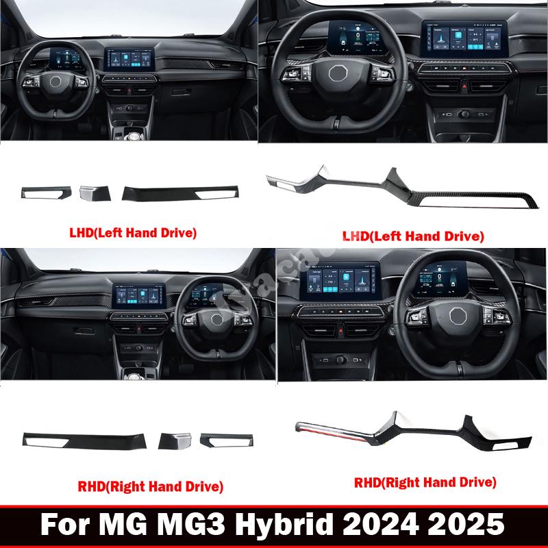 LHD RHD For MG3 Hybrid 2024 2025 ABS carbonfiber front dashboard center control air conditions outlet cover panle cover stickers