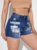 European and American High-Waisted Butt-Lifting Ripped Denim Shorts for Summer 2026.