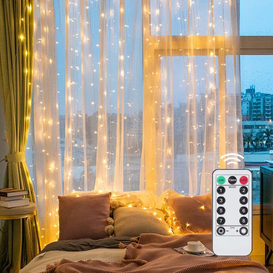 Xiaomi 3/4/6M LED Curtain Lights Fairy Garland on the Window USB 8 Modes Light String Christmas Wedding Party Festoon Home Decoration
