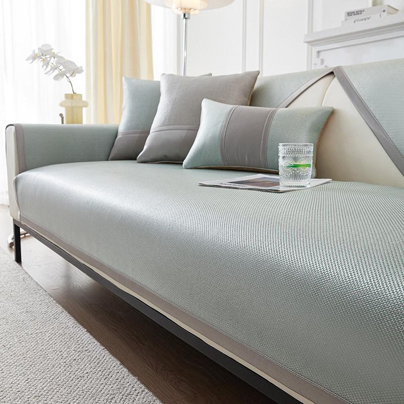 Summer Ice Silk Sofa Cushion, Non-Slip Mat, Seat Cushion, Washed All-Season Universal Cool Cushion, Rattan Mat, Sofa Cover, Ice Cushion