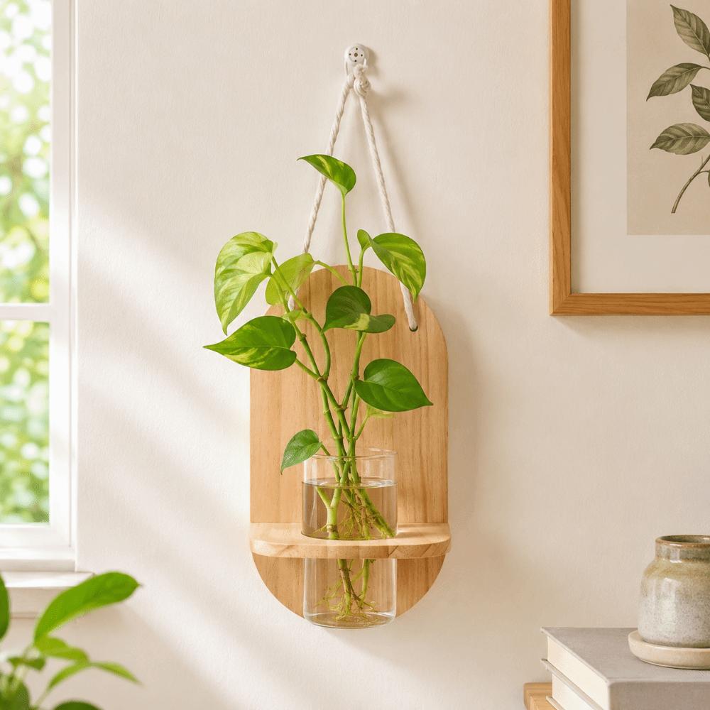 Vase Wall Mounted Planter Home Ornaments Flower Pot Hydroponic Planter Shelf Living Room