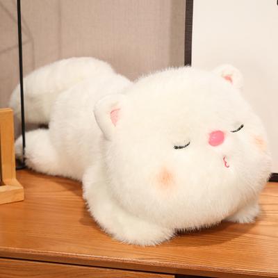 Non-Toxic 30/45/55Cm Long Lying Cute Soft Stuffed Animals White Cat Dolls Pillow Plush Lovely Cat Toys Room Decor Nice Birthday Gift