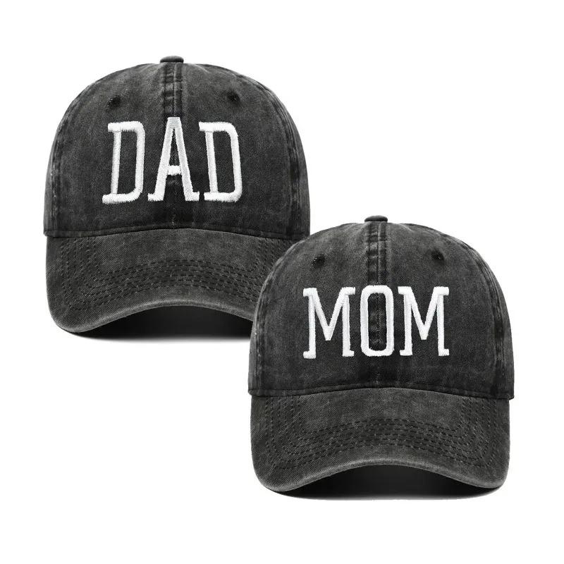Mom and Dad Hats Fathers Day Mom Dad Gifts Hat Embroidered for Couples Parents Adjustable Baseball Caps Gift
