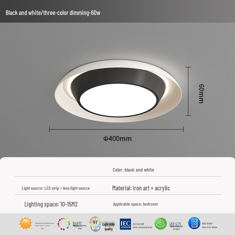 Итальянский минималистичный потолочный светильник 2025: Современный, комфортный для глаз дизайн для спален, ресторанов и кабинетов Three-Color Dimming