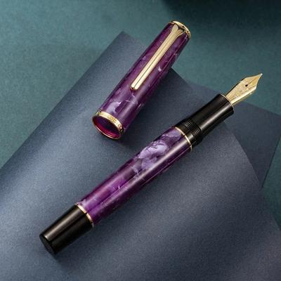 Hongdian N12 Fountain Pen EF F Nib High-end Acrylic Gift Pen For Business Student Piston Writing Ink Pens School Supplies