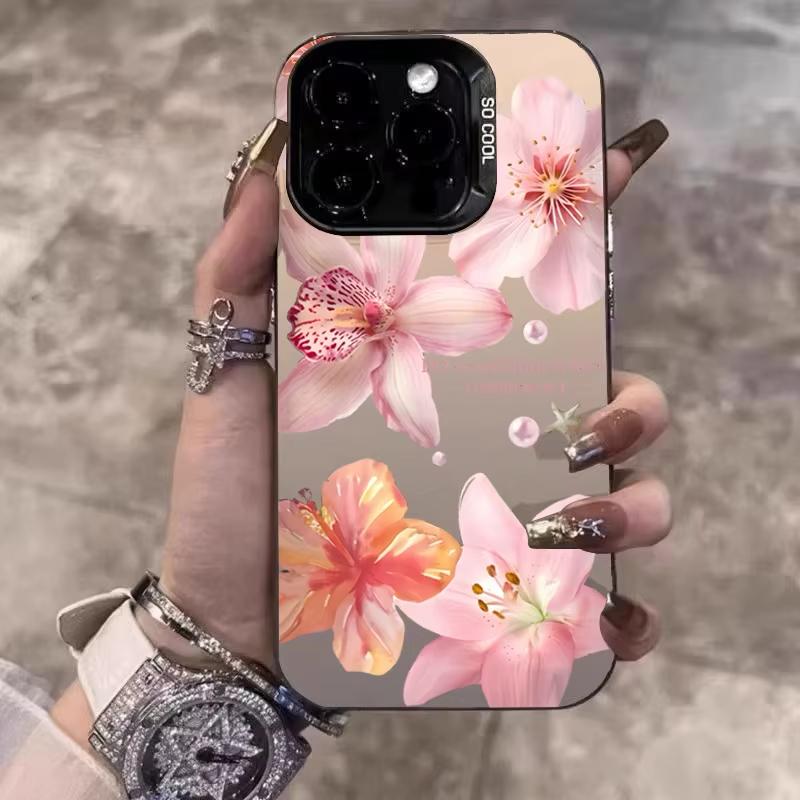 Realistic Lily Flower Pattern Phone Case For Samsung Galaxy A14 A15 5G S21 S22 S23 S24 FE Plus Ultra A25 A35 A52 A53 A54 A55 5G