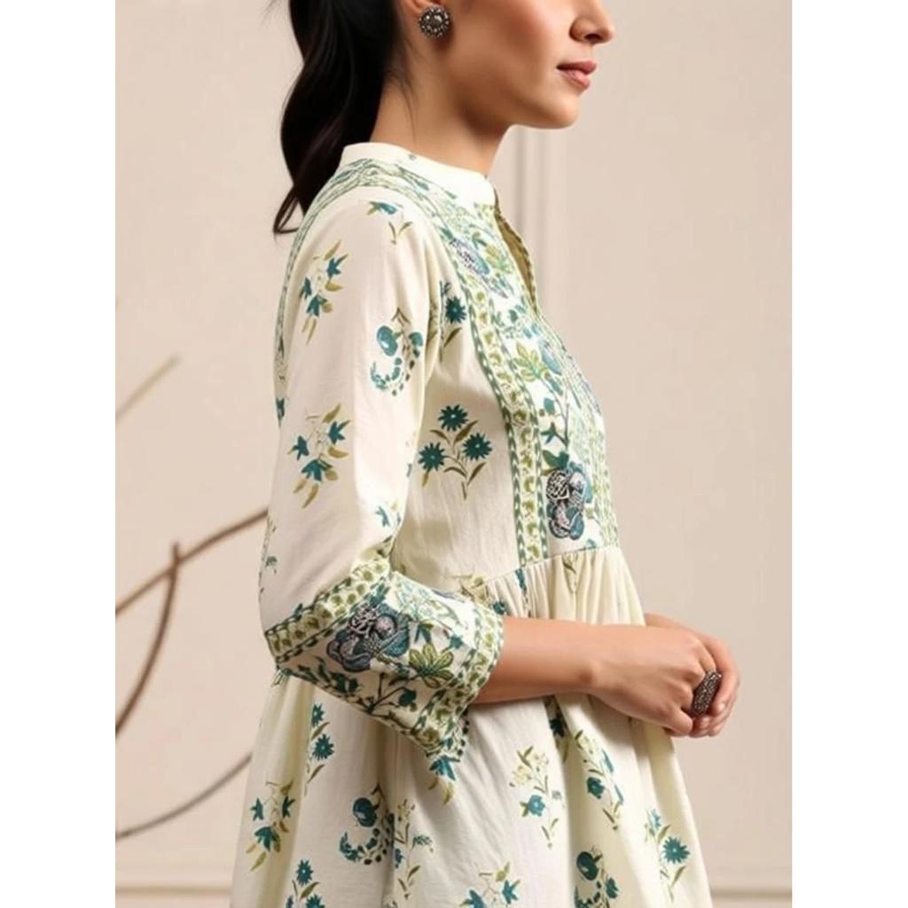 Indisches Bollywood Freizeitkleidung Oberteil Kurti Set Damen Designer Ethnisch Kurta Set Kleid