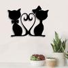 Black metal cat wall decor for home and garden, Halloween gift