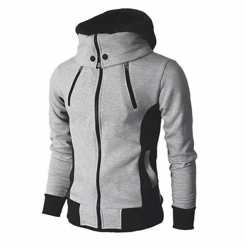 Men Jacket Autumn Winter Casual Fleece Coat Bomber Collar Fashion Hooded Outwear