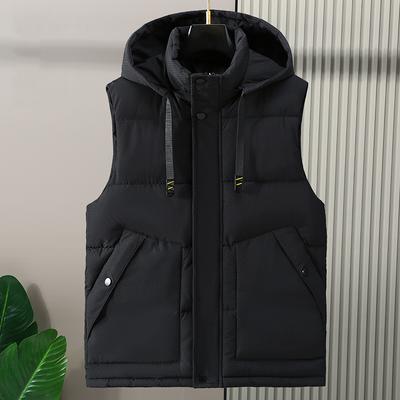 Pánská vesta Plus Size S-8XL Voděodolná Parka Bez rukávů Pánská vesta Móda Pánská zateplená vesta Korejský styl vycpané kabáty s kapucí