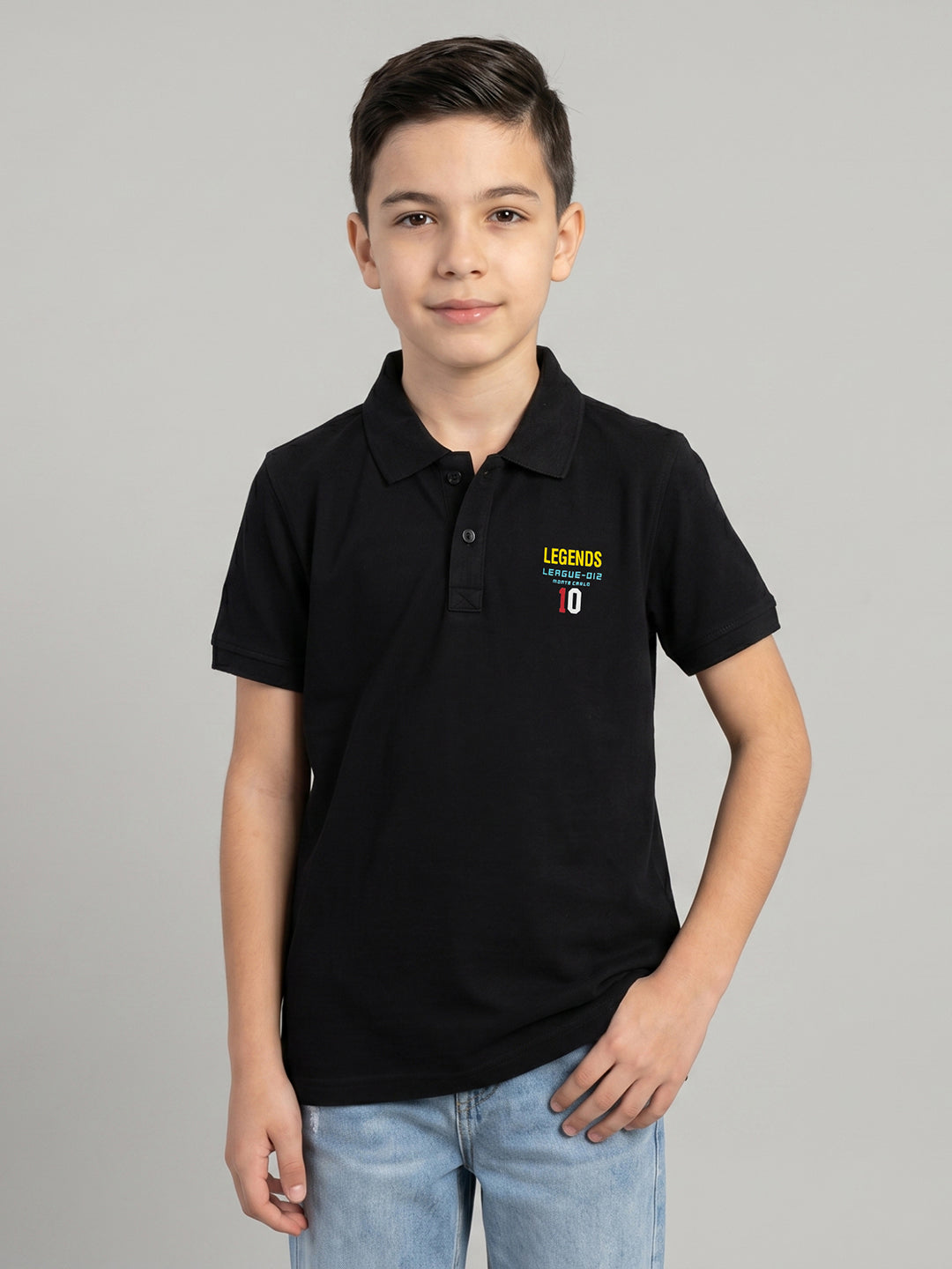 Monte Carlo Boy Regular Fit Black Tshirt 4-5 Years чёрный