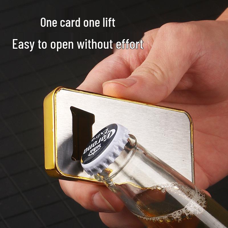 Exclusive: Stainless Steel Imitation Gold Ingot Card Wine Opener with Easy-Pull Design
