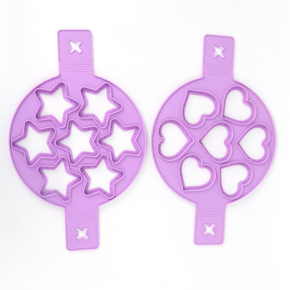 

2Pcs Non stick Pancake Pan Egg Maker Egg Mold Ring Kitchen Baking Cooking Tool