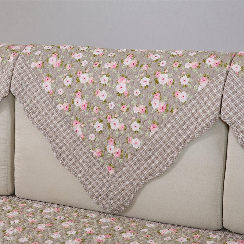 Fyra säsonger Universal Bomullstyg Tryckt Halkfri Soffdyna Koreansk Pastoral Tvättat Sofföverdrag Soffhandduk Överdrag Fullt Överdrag