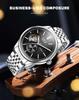 Men's Luxury Waterproof Automatic Mechanical Watch with Steel Band and Luminous Skeleton Design