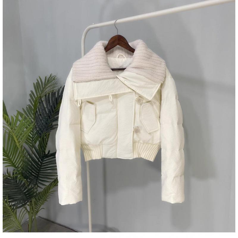 Winter New Design Lamb Wool Lapel Thickened Short Bread Clothes Cotton Coat Tide