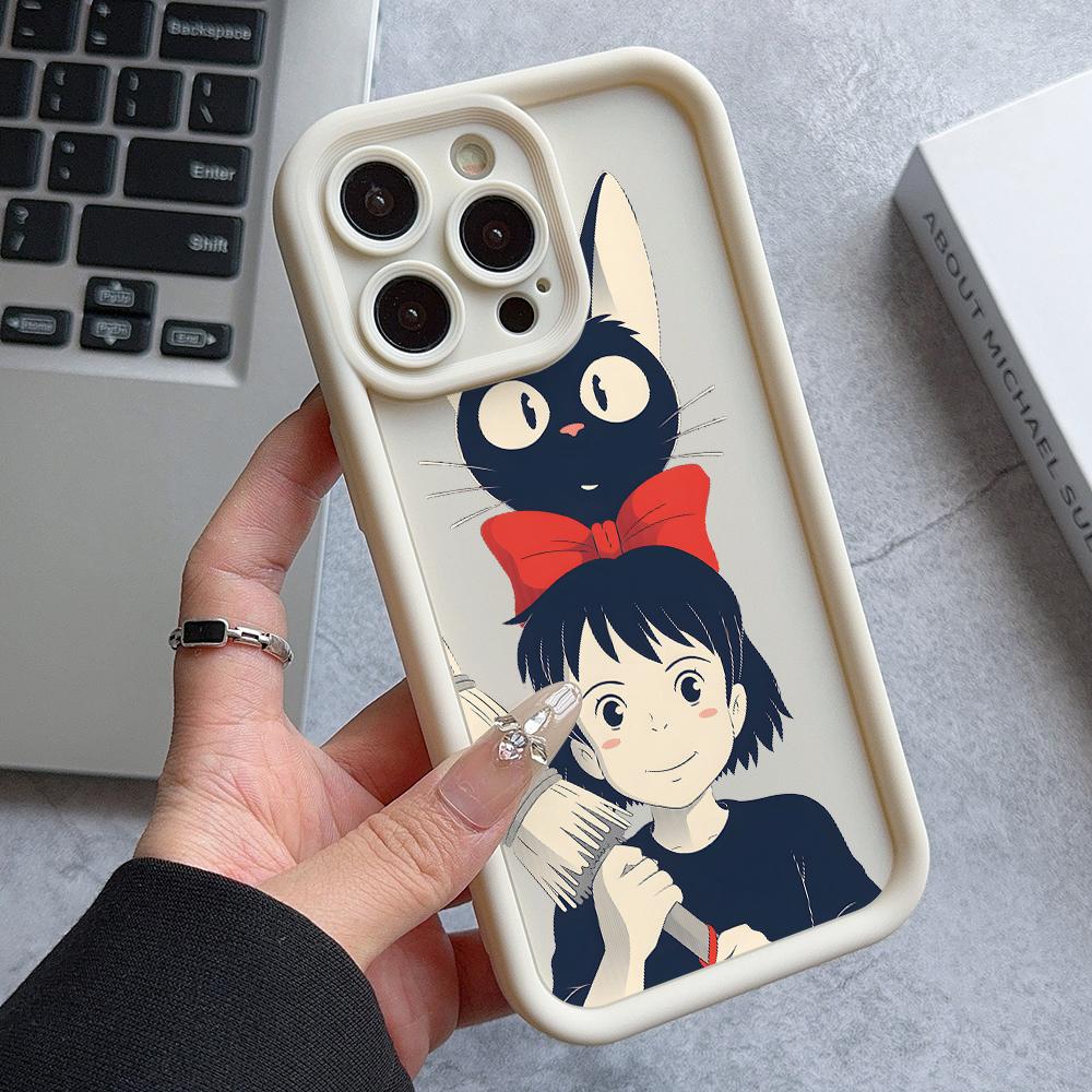 Anime Mädchen Katze Kiki Handyhülle für Apple iPhone 17 Air 16 16e 15 14 Plus 13 12 11 iPhone17 Pro Max X Xs XR 8 Weiche Hülle