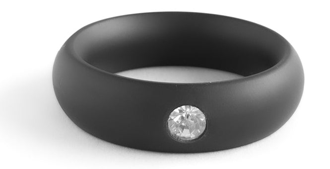 Cockring en métal Donut Strass Noir - Black Label - Cockrings Métal