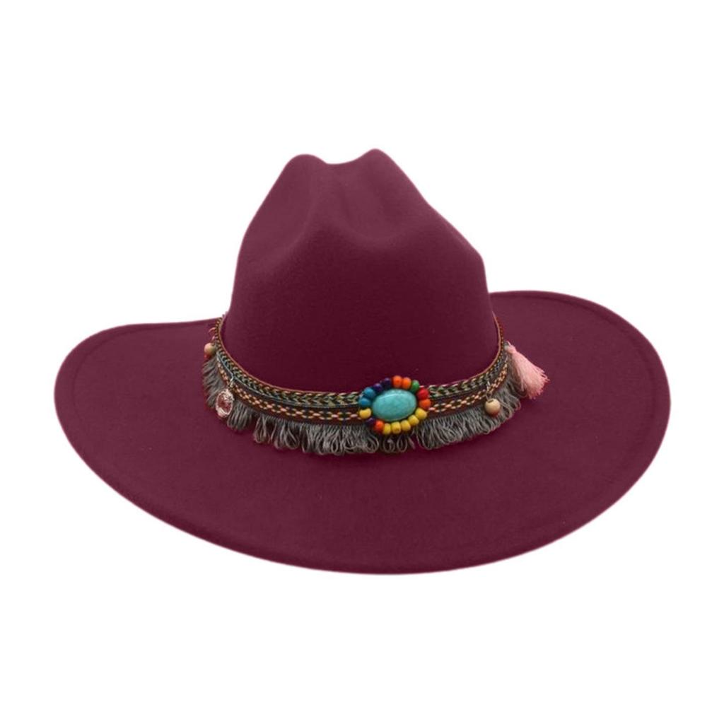 Dance French Flat-Brimmed Cowboy Hat Premium Ethnic Style Tourism Shade Stage Jazz Hat