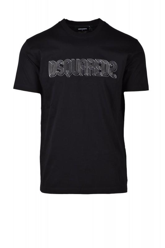 SuperMerchantEU DSQUARED2 Italiaans t-shirt heren 3D zwart -50% - Maat: L
