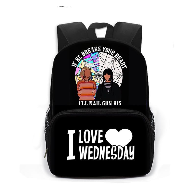Wednesday The Adams Family Backpack – Large Capacity Schoolbag Travel Bag Kid Gift