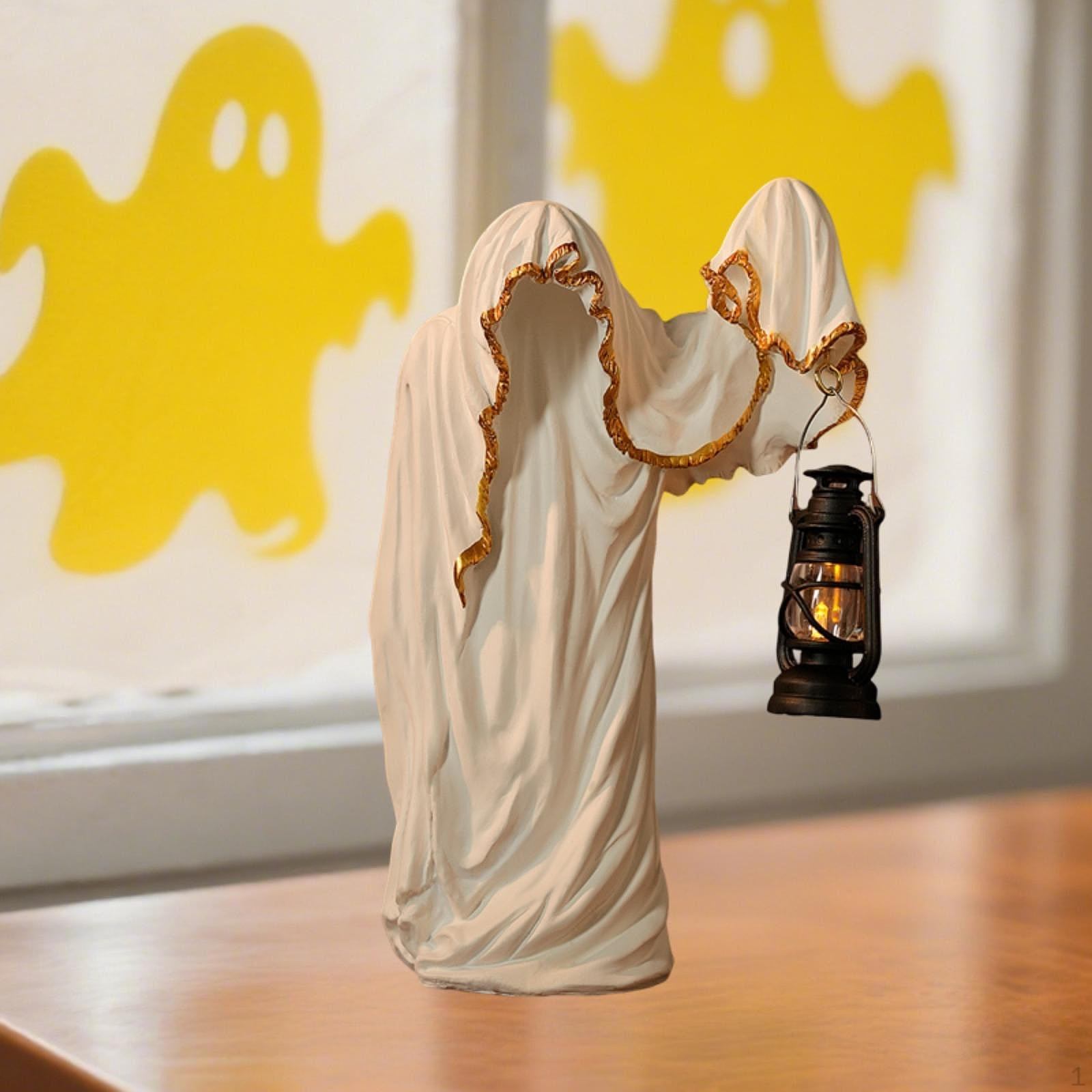 

Хэллоуинский фонарь почтальона, фигурка, скульптура из полимерной смолы, статуэтка для внутреннего дворика, белый