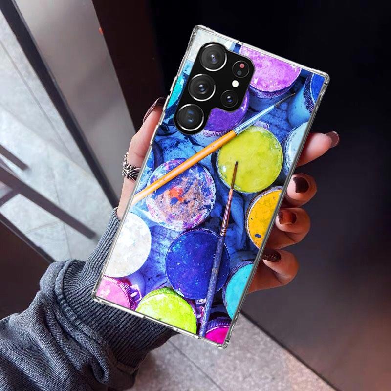 Watercolors Set Paint Palette Painting Box Phone Case For Samsung Galaxy S23 S24 S25 Edge S26 Ultra S22 + S21 Plus S20 FE Cover