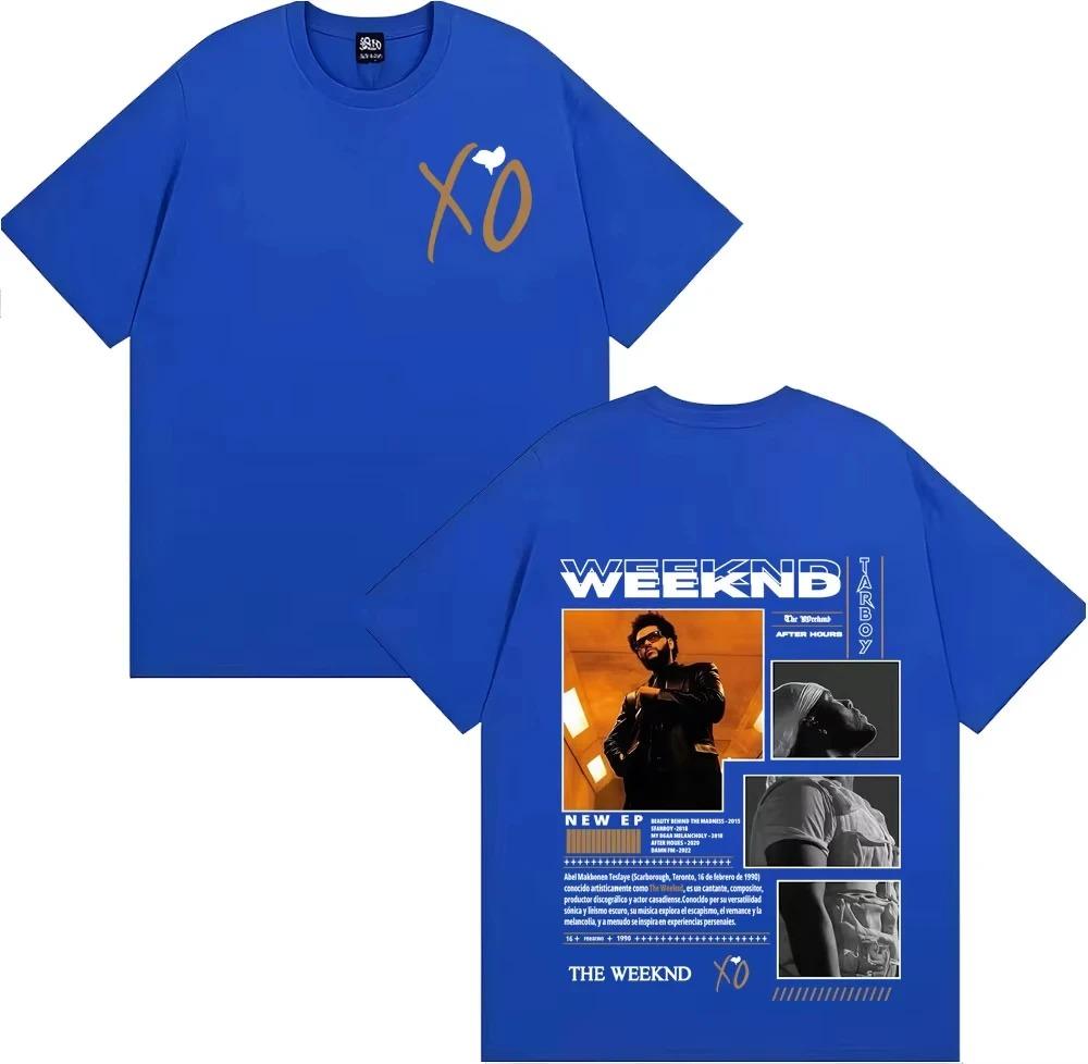 The Weeknd 100% Baumwolle Herrenhemd Oversized After Hours Album Grafiken Sommer Damen Y2k Hip Hop Rundhals Rock Streetwear T-Shirt XXXL bunt