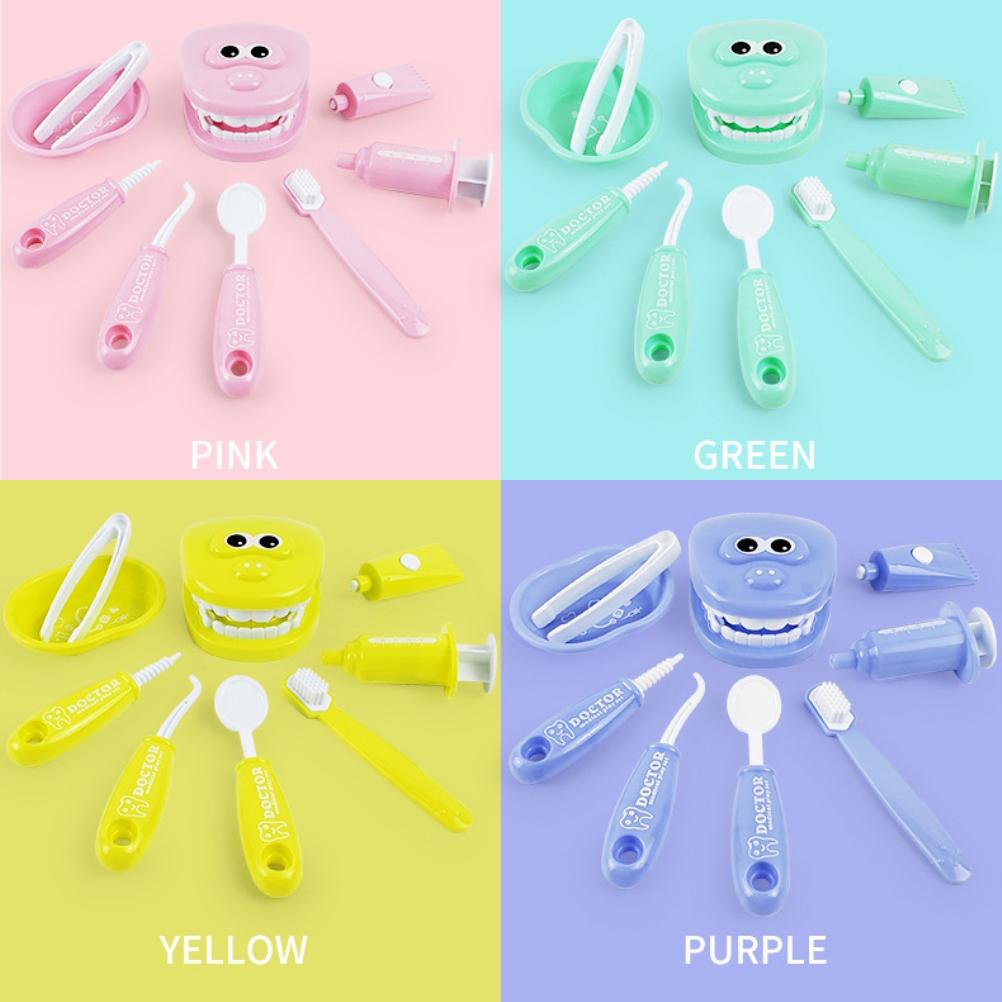9 Piece Children S Dental Toy Set, Pretend Play Medical Toy (accessories As Shown) Pink