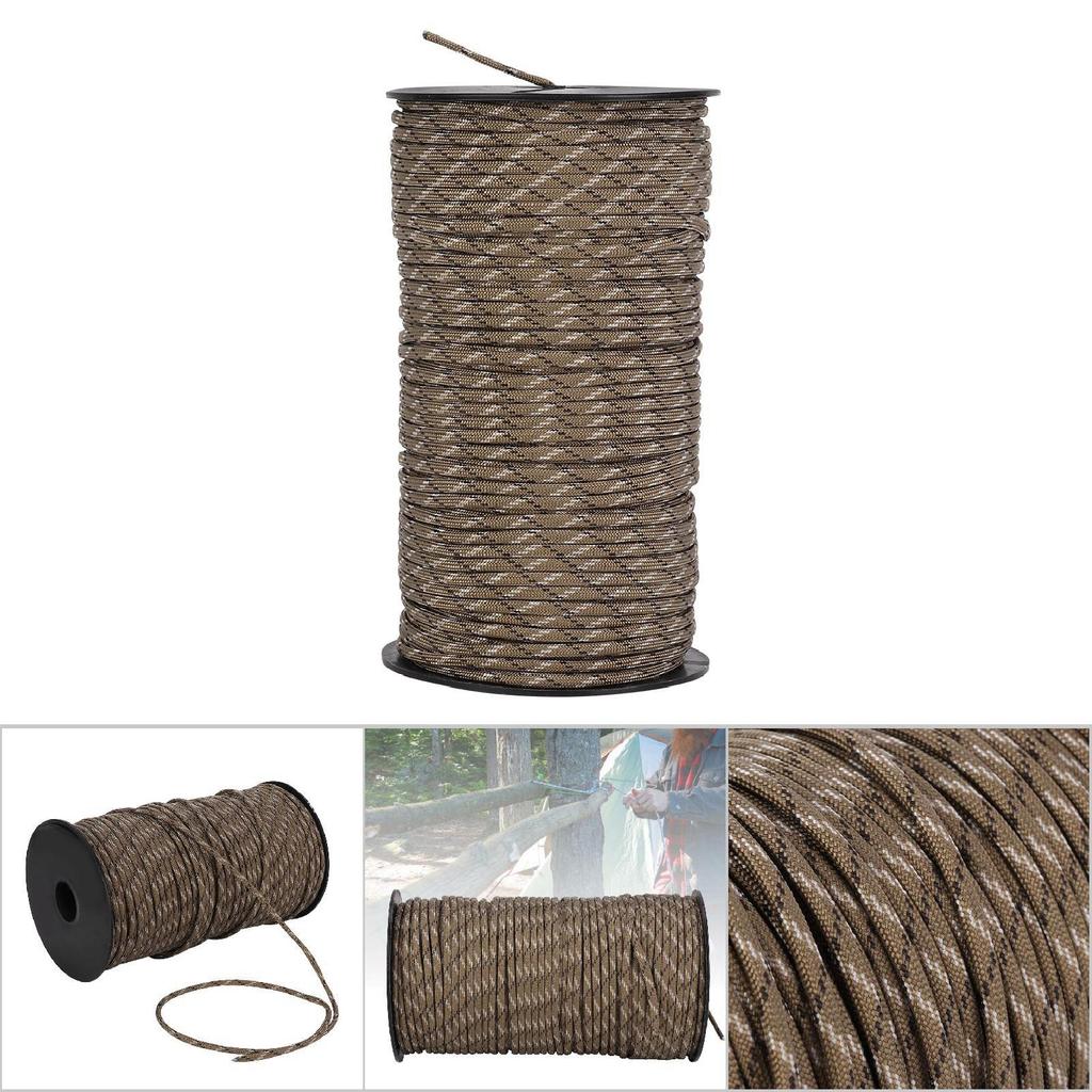 100m Outdoor Rock Parachute   Rope Survival Cord for   Hiking(Black)