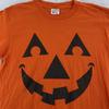 Vintage Pumpkin Shirt Medium Orange Jack O Lantern Face Halloween Tee USA
