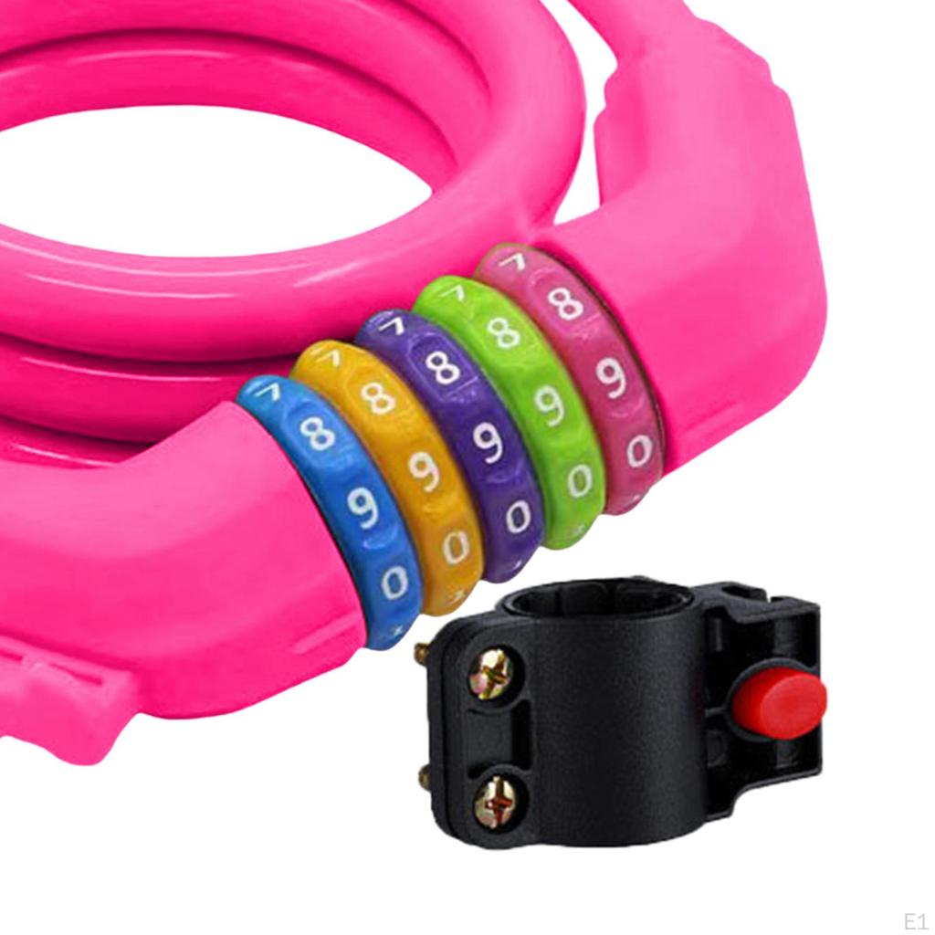 Bicycle Locks Anti-theft Chain 5 Digit Code Solid Utility Space-saving Padlock Bike Protection for