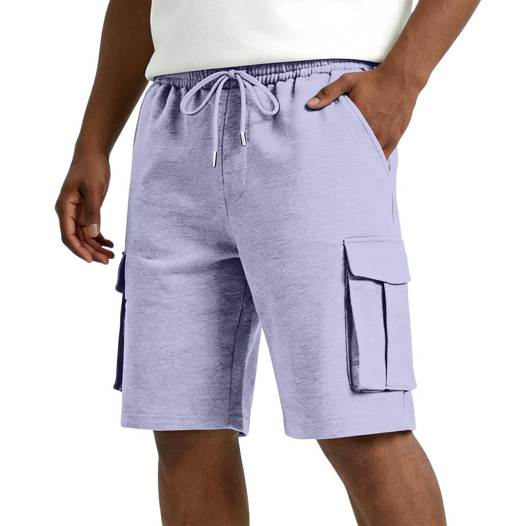 Men Drawstring Waist Casual Cargo Shorts Relaxed Fit Five Pocket Design Comfortable Lightweight Fabric Shorts