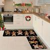 Set Christmas Kitchen Floor Mats Non Slip Washable Gingerbread Man Candy Runner Rug for Family Xmas Holiday Decor