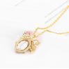 Hot Sale Bee Insect Pendant Necklace For Women Gift Champagne Zircon Gold Color Chain Necklace